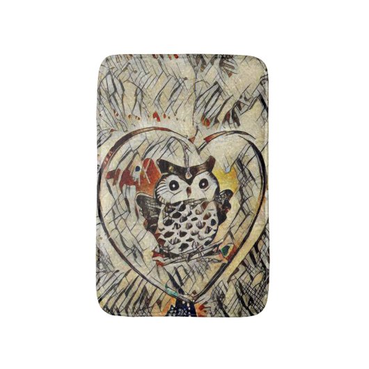 Tapis De Bain Dessin de hibou (Devant (Vertical))