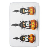 Tapis De Bain Dessin d'Halloween au chat effrayé sur Citrouille (devant Vertical)