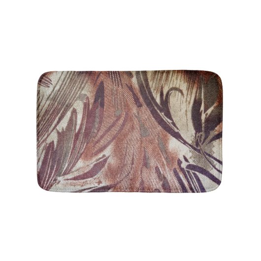Tapis De Bain Dessin floral marron abstrait 2 (Devant)