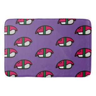 Tapis De Bain Dessin Kawaii Sushi, Riz au poisson et Mat à l'alg