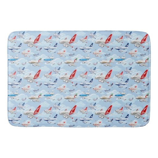 Tapis De Bain Dessin motif sans couture pour avions commerciaux (Devant)