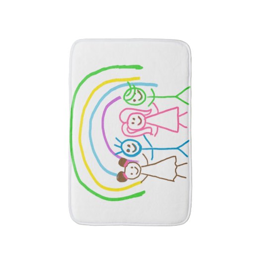 Tapis De Bain Dessin personnalisé pour enfants Transformer l'oeu (Devant (Vertical))