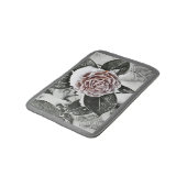 Tapis De Bain Dessin Rose de neige congelée (Angle)