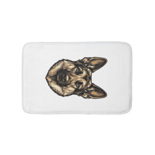 Tapis De Bain Dessin vectoriel de chien de berger de gravure vin