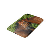 Tapis De Bain Deux beaux chevaux de châtaignes au soleil (Angle)