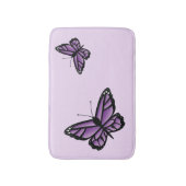 Tapis De Bain Deux Beaux Papillons Violets (Devant (Vertical))