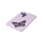 Tapis De Bain Deux Belles Papillons Violets (Angle)