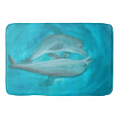 Tapis De Bain Deux dauphins jouant sauvage et libre dans l'océan (Devant)