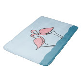 Tapis De Bain Deux Flamants roses roses sur l'eau (Angle)