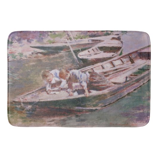 Tapis De Bain Deux garçons en bateau (par Theodore Robinson) (Devant)