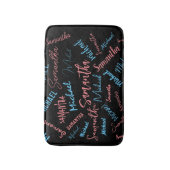 Tapis De Bain Deux noms couples motif monogramme bleu rose clair (Devant (Vertical))