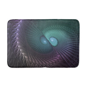 Tapis De Bain Deux spirales colorées art fractal abstrait modern