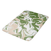 Tapis De Bain Déversement - Blanc, Sable et Palm Green (Angle)