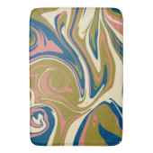 Tapis De Bain Déversement - Bleu, Vert olive, Rose et Crème (devant Vertical)
