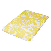 Tapis De Bain Déversement - Citron jaune et blanc (Angle)