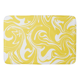 Tapis De Bain Déversement - Citron jaune et blanc