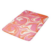 Tapis De Bain Déversement - rose, orange et crème (Angle)