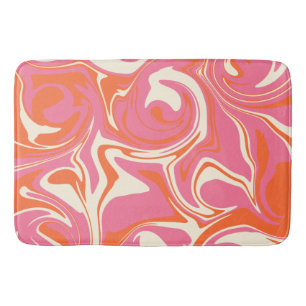 Tapis De Bain Déversement - rose, orange et crème