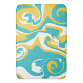 Tapis De Bain Déversement - Turquoise et Jaune (devant Vertical)