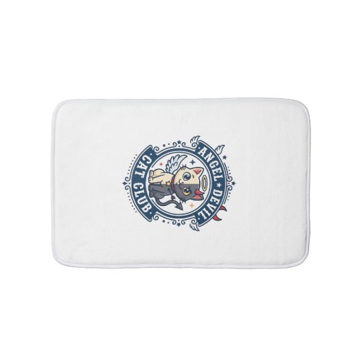 Tapis De Bain Diable Ange Chat Chat Maman Idée Cadeau - Diable A (Devant)