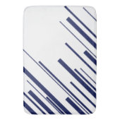 Tapis De Bain Diagonales en bleu et blanc (devant Vertical)
