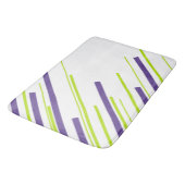 Tapis De Bain Diagonales en vert citron vert et violet (Angle)