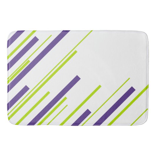 Tapis De Bain Diagonales en vert citron vert et violet (Devant)