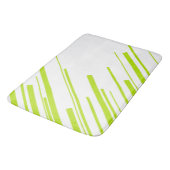 Tapis De Bain Diagonales - Lime vert et blanc (Angle)