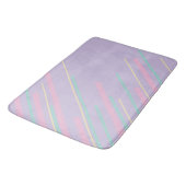 Tapis De Bain Diagonales - Pastel rose, jaune, violet et vert (Angle)