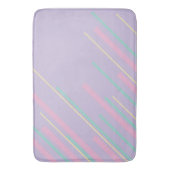 Tapis De Bain Diagonales - Pastel rose, jaune, violet et vert (devant Vertical)