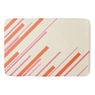 Tapis De Bain Diagonales - rose, orange et crème
