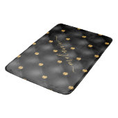 Tapis De Bain Diamant d'or noir Tufé Nom personnalisé Mat de bai (Angle)