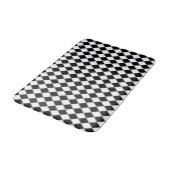 Tapis De Bain Diamant Noir et Blanc Motif Argyle (Angle)