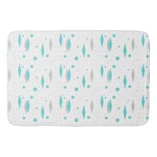 Tapis De Bain Diamant Turquoise Rétro & Mat de bain Starburst