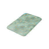 Tapis De Bain Diamants Art Déco Motif, Turquoise & Or (Angle)