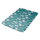 Tapis De Bain Diamants Atomiques Milieu de Siècle Sarcelle, Pêch (Angle)
