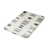 Tapis De Bain Diamants de l'ère atomique rétro Motif Turquoise (Angle)