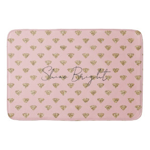 Tapis De Bain Diamants de Parties scintillant en or rose