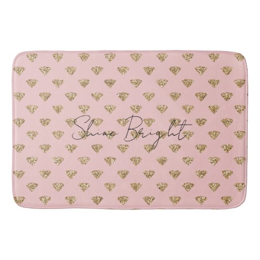 Tapis De Bain Diamants de Parties scintillant en or rose (Devant)