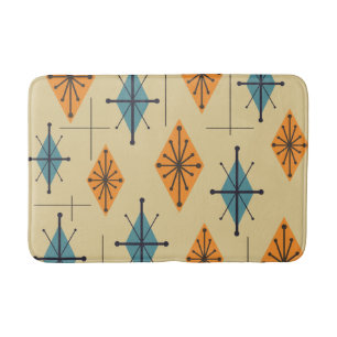 Tapis De Bain Diamants de Starburst moderne du milieu du siècle