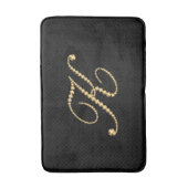 Tapis De Bain Diamants d'or Arrière - plan noir K (Devant (Vertical))