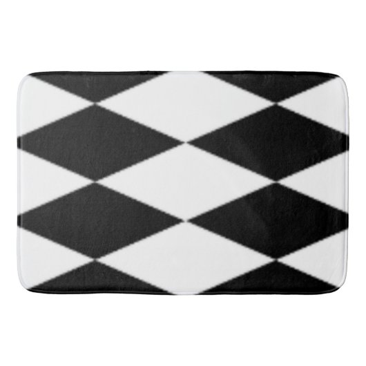 TAPIS DE BAIN DIAMANTS NOIRS ET BLANCS (Devant)