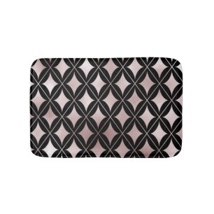 Tapis De Bain Diamants roses bleus sur noir