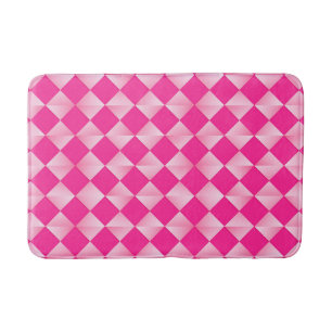 Tapis De Bain Diamants satinés du milieu du siècle - rose fuchsi