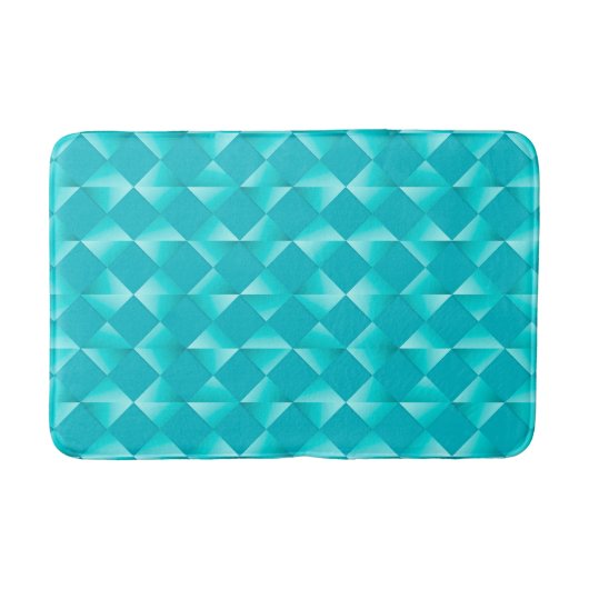 Tapis De Bain Diamants satinés du milieu du siècle - turquoise & (Devant)