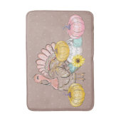 Tapis De Bain Dîner d'action de grâces dinde Turquie Citrouilles (Devant (Vertical))