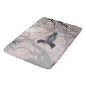 Tapis De Bain Dingue noir et blanc sur un rose de tapis de salle (Angle)