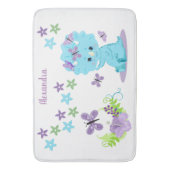 Tapis De Bain Dinosaure floral personnalisé (devant Vertical)