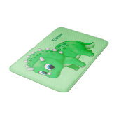 Tapis De Bain Dinosaure vert mignon de Triceratops de bébé (Angle)