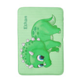 Tapis De Bain Dinosaure vert mignon de Triceratops de bébé (Devant (Vertical))